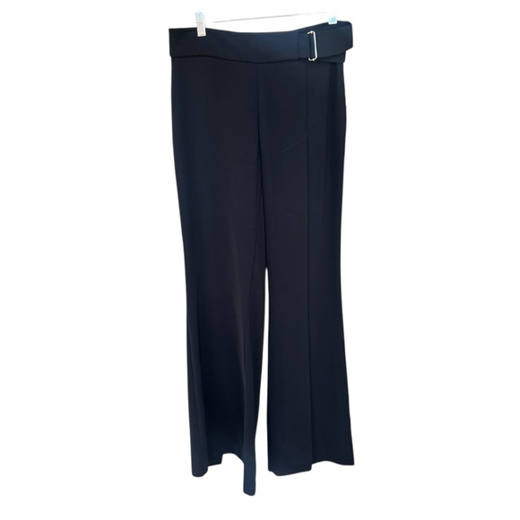 Y2K BEBE Black Split Leg Low Rise Club Pants Belted Flowy Whimsigoth Sz 6 USA - Picture 9 of 16